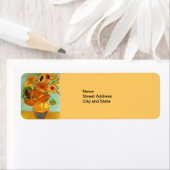 Étiquette Van Gogh - Vase à vie morte avec 12 tournesols (En situation)