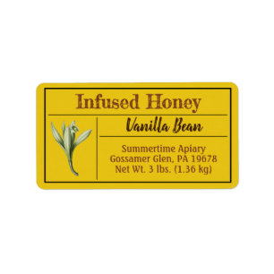 Étiquette Vanilla Bean Infused Dark Honey Produit