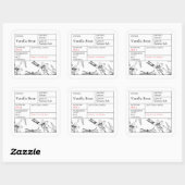 Étiquette vanille noir et blanc (Feuille)