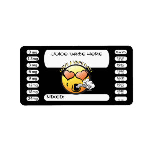 Étiquette Vaping DIY E-Juice Label Vape Smilie by VapeGoat
