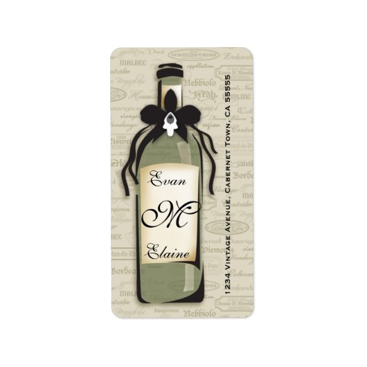 Étiquette variétal de vin sophistiqué (Devant)