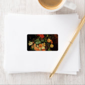 Étiquette Vase avec Zinnias et Geraniums, Vincent van Gogh (En situation)