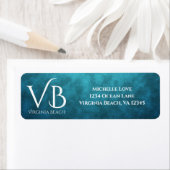 Étiquette VB Virginia Beach sur Blue Water Adresse de l'Arri (En situation)