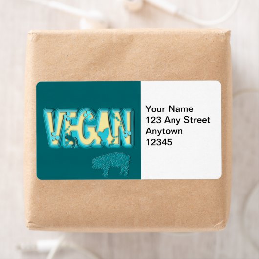 Étiquette Vegan paper (En situation)