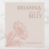 Étiquette végétal rose minimaliste (Étiquettes simples)