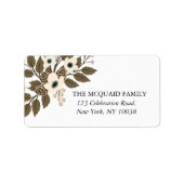 Étiquette Végétation botanique d'hiver Rose Floral (Devant)