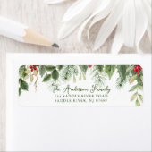 Étiquette Végétation de Noël Holly & Pine (En situation)