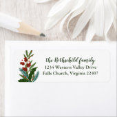 Étiquette Végétation de Noël traditionnelle et Sprigs (En situation)