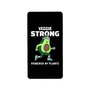 Étiquette Veggie Strong, Alimenté par les plantes