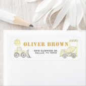 Étiquette Véhicule de vidage de construction amusant (En situation)