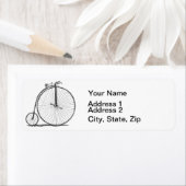 Étiquette vélo à roues hautes penny farine (En situation)