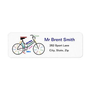 Étiquette Vélo, bicyclette, cycle, sport, faire du vélo, d