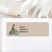 Étiquette Vélo vintage Victorien Lady Chien (En situation)