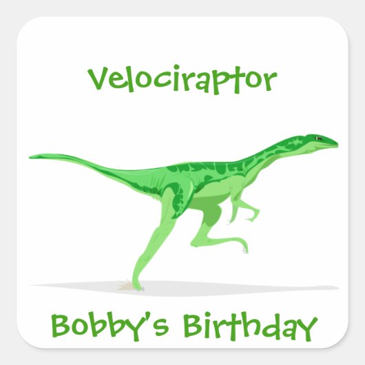 Étiquette Velociraptor dinosaure (Devant)