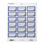 Étiquette Velours Bleu, Mariage à la floraison noire (Feuille entière)