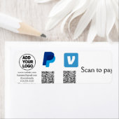 Étiquette Venmo paypal scan pour payer ajouter q r code logo (En situation)