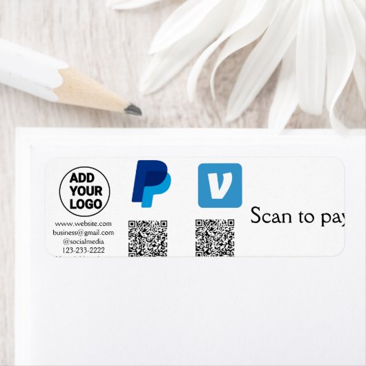 Étiquette Venmo paypal scan pour payer ajouter q r code logo (En situation)