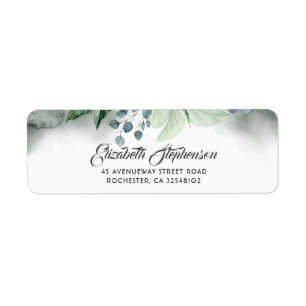 Étiquette Verdure et mariage d'aquarelle d'eucalyptus