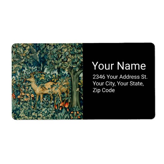 Étiquette VERDURE, LES ANIMAUX FORESTIERS FONT Vert Floral (Devant)