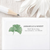 Étiquette Verdure minimale Ginkgo Tree Mariage d'aquarelle (En situation)