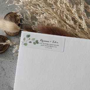 Étiquette Verdure Moderne Calligraphie Retourner l'adresse L