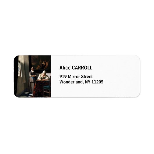 Étiquette Vermeer - Lady Écrire une lettre avec sa bonne (Devant)