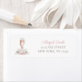 Étiquette Verre à Champagne Bohème Perles & Prosecco Enterre (En situation)