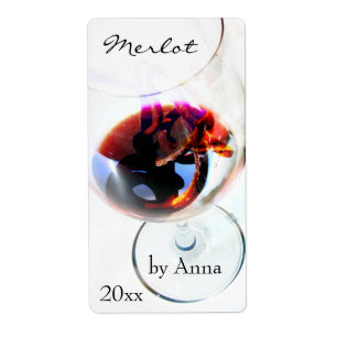 Étiquette Verre à vin avec tendrille de raisin