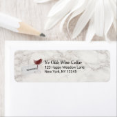 Étiquette Verre à vin sur Faux Marble Texture (En situation)