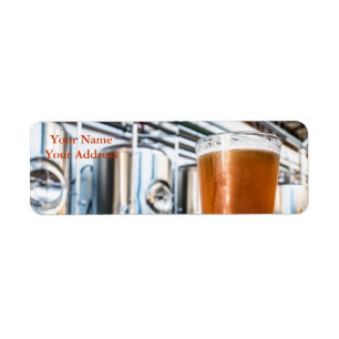 Étiquette Verre de bière à la microbrasserie