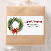 Étiquette Verre de Noël d'aquarelle (En situation)