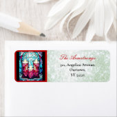 Étiquette Verre de Noël Trois bougies Parties scintillant ve (En situation)