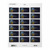 Étiquette Verre de Noël Vitre Aquarelle Art (Feuille entière)