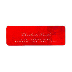 Étiquette Verre rouge vif Métal Retourner l'adresse Étiquett