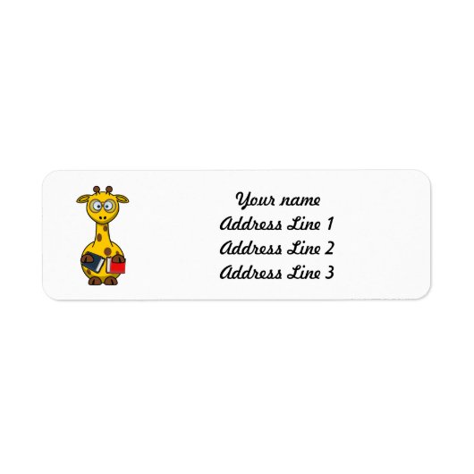 Étiquette Vers de livre Giraffe Art (Devant)