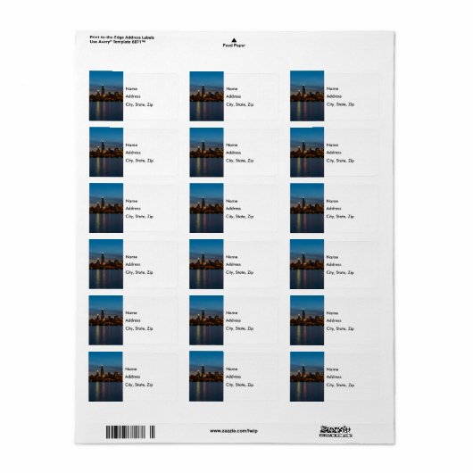 Étiquette Vers Willis La Nuit (Feuille entière)