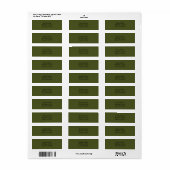 Étiquette Vert armée (Feuille entière)