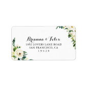 Étiquette Vert Blanc Automne Floral Mariage RSVP Adresse (Devant)