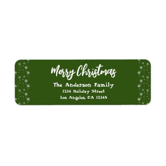 Étiquette Vert blanc Simple Moderne Flèches de neige Noël (Devant)
