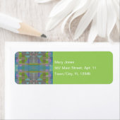 Étiquette Vert bleu violet géométrique (En situation)