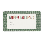 Étiquette Vert coloré Joyeux Vacances Rectangle Cadeau (Devant)