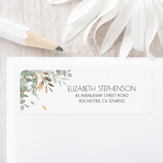 Étiquette Vert doré Élégant (En situation)