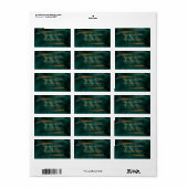 Étiquette vert émeraude moderne et feuille (Feuille entière)