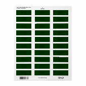 Étiquette Vert foncé (Feuille entière)