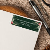 Étiquette Vert foncé Élégant Verdure Noël Chic