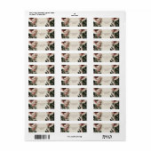 Étiquette Vert foncé luxuriant et rose pâle Mariage floral (Feuille entière)