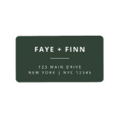 Étiquette Vert Foncé | Moss Scandi Mariage Adresse de retour (Devant)