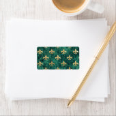 Étiquette Vert Grunge Velours Fleur De Lis Mardi Gras (En situation)