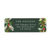Étiquette Vert hiver | Nom de famille de Noël botanique (Devant)