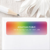 Étiquette Vert Jaune Bleu Rouge Violet Modèle moderne (En situation)